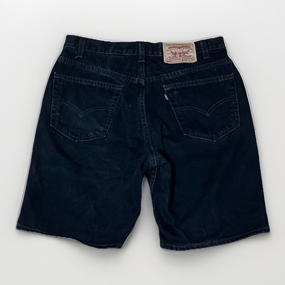 Levi’s 505 Black Denim Shorts Jorts Red Tab Y2K Dark Wash USA Men’s 34 Regular